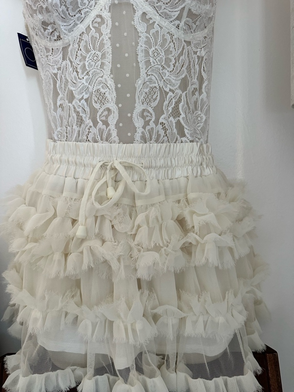 Vintage Women's White Ruffle Layered Mini Skirt - Unbranded - Picture 7 of 10